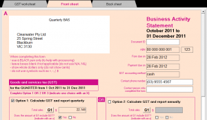 MYOB Reporting Course - GST & BAS-Front-Sheet